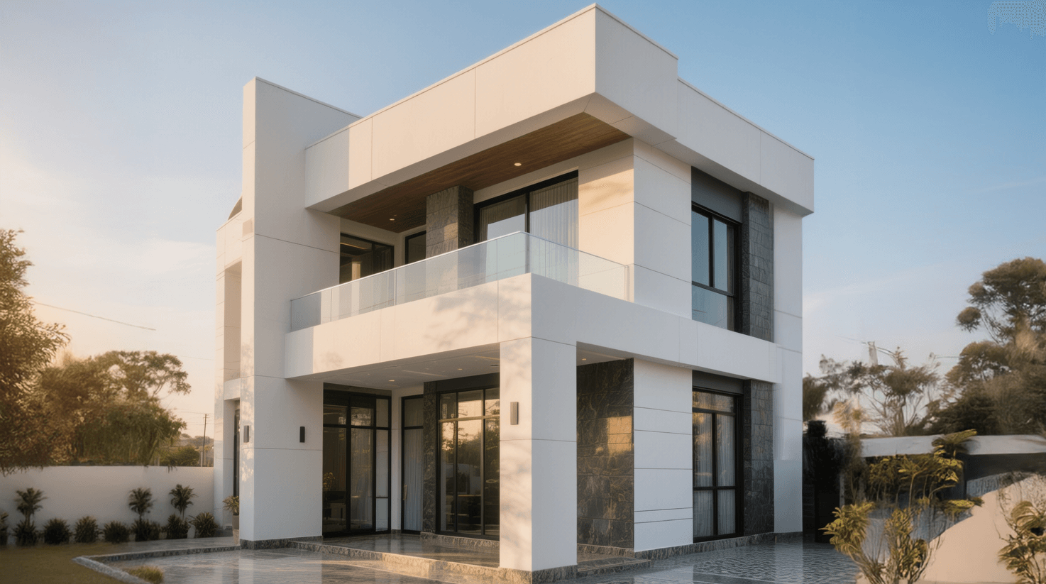 Modern residential construction project